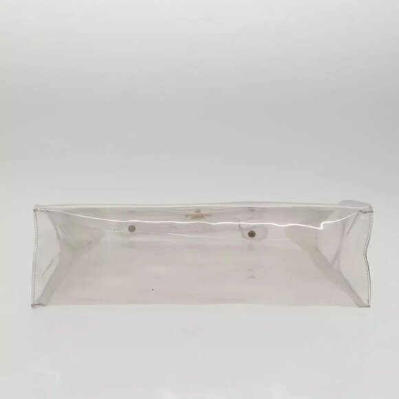 HERMES Vinyl Kelly Hand Bag Vinyl Clear Gold Auth - Picture 14 of 16